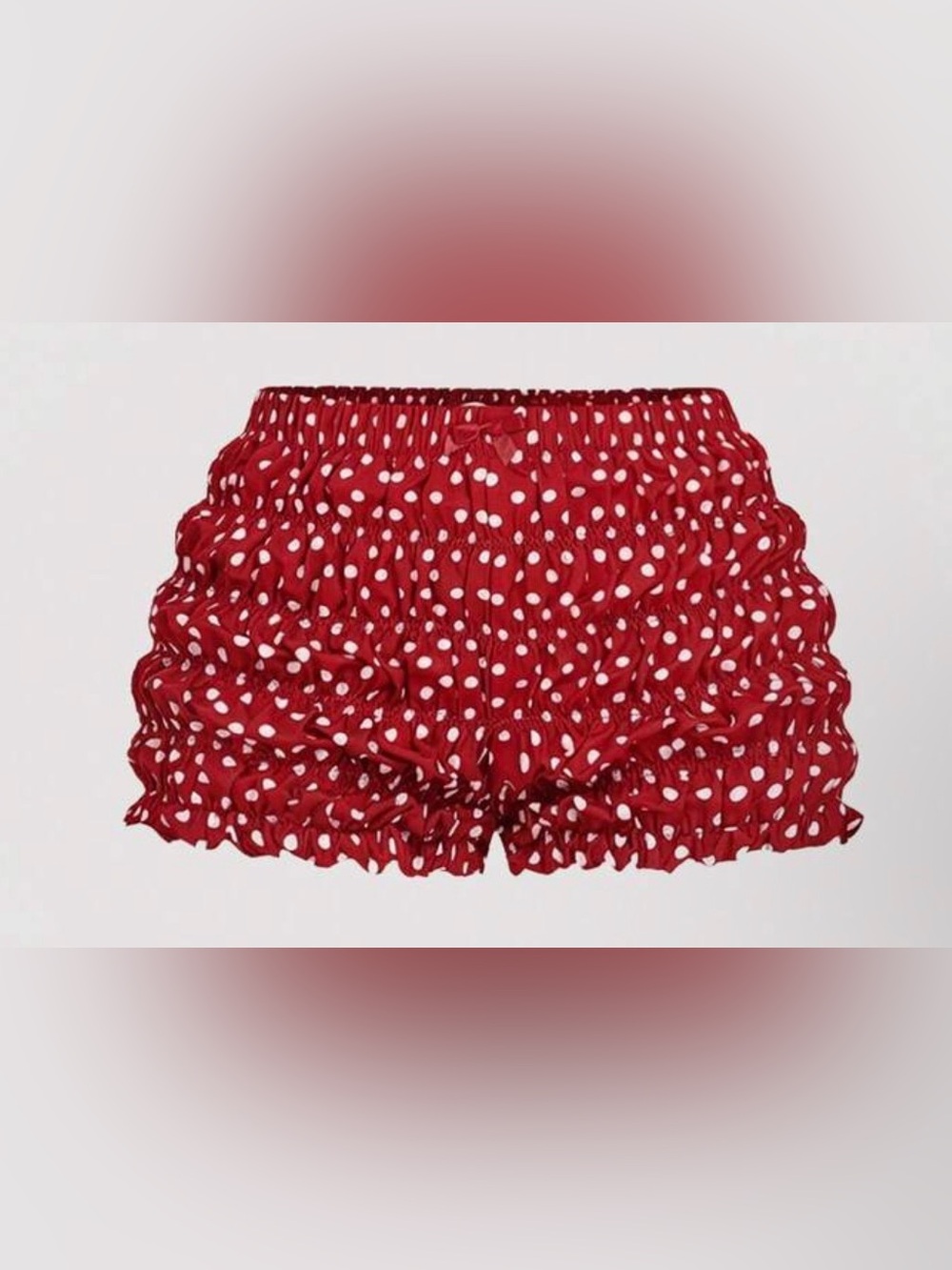 Red Polka Dot Ruffle Women’s Shorts